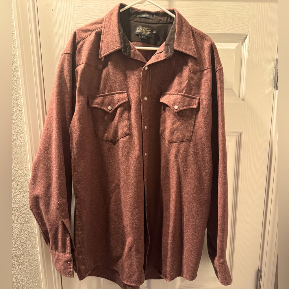 Pendleton Canyon Western Wool shirt pearl snaps XL Tall